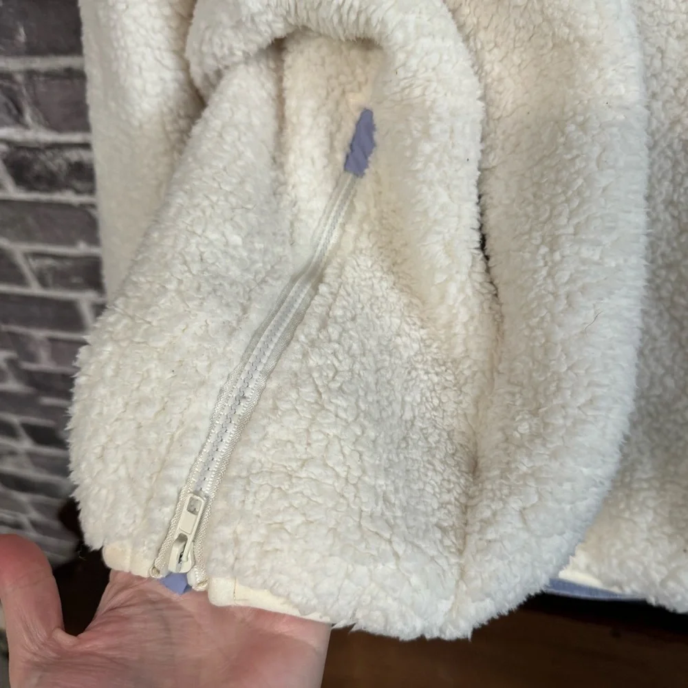 Bohme KYLAN CONTRAST PULLOVER Sherpa fleece cream purple oversized sweater - Picture 11 of 12